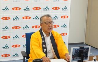 県産青果物をPRする小林県本部長の内容を表示