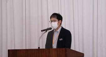 意気込みを話すJA全農あきた佐藤鏡太職員の内容を表示