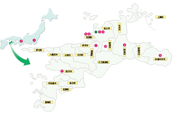 愛媛県内 事業所地図
