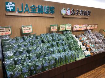 県産青果物が並ぶJA全農岐阜コーナーの内容を表示