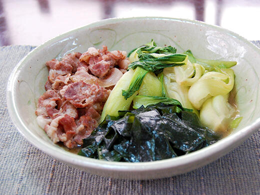 ちんげん菜と豚肉の薄味煮