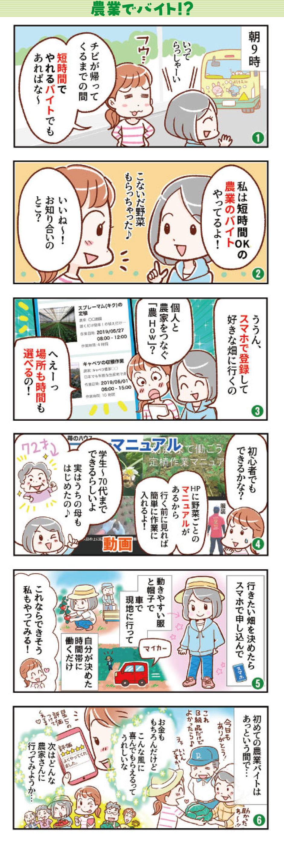 農業でバイト!?マンガ