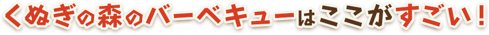 くぬぎの森のバーベキューはここがすごい！