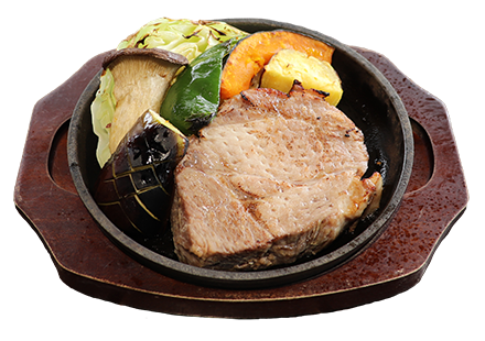 季節の野菜とローズポーク塩麹づけやわらかローストポーク