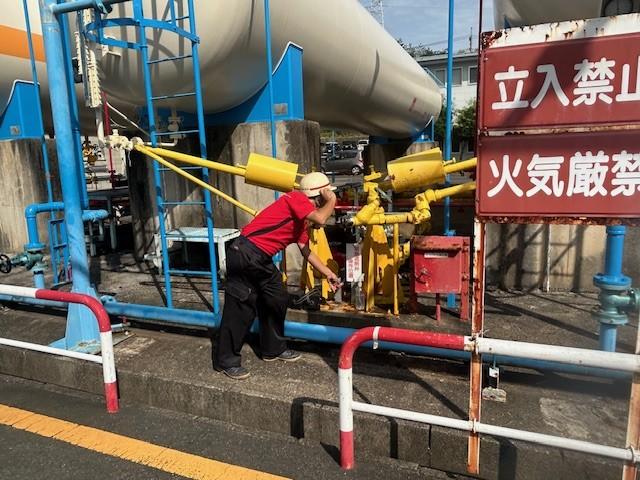 緊急遮断弁の閉止訓練（屋外）の内容を表示