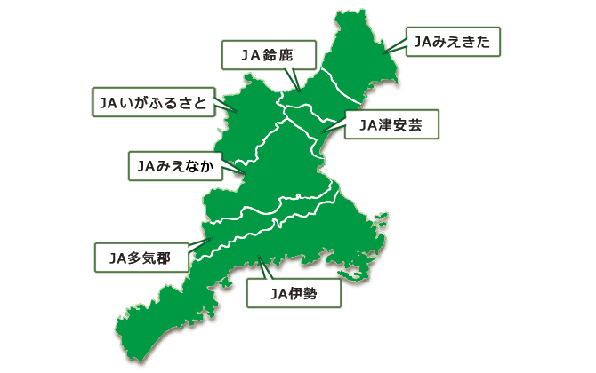 三重県のＪＡマップ