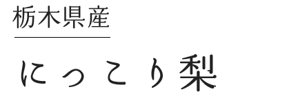 栃木県産　にっこり梨