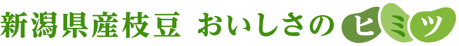 新潟県産枝豆 おいしさのヒミツ