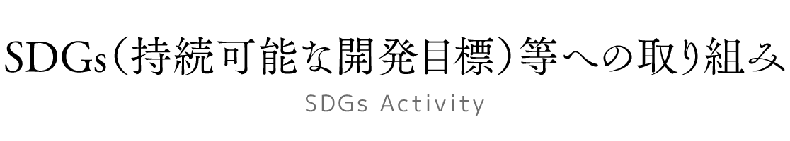 SDGs（持続可能な開発目標）等への取り組み