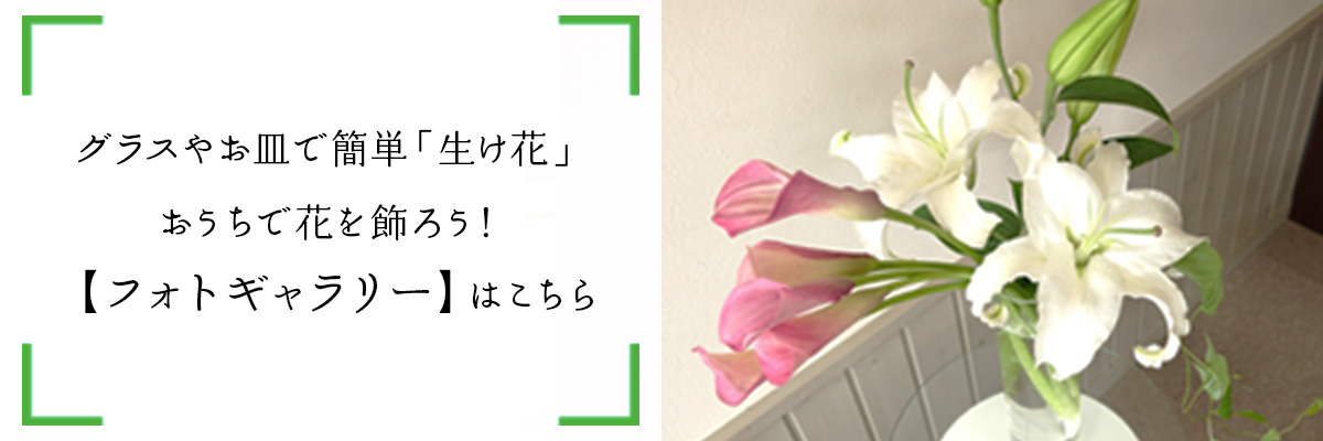 グラスやお皿で簡単「生け花」おうちで花を飾ろう！【フォトギャラリー】はこちら