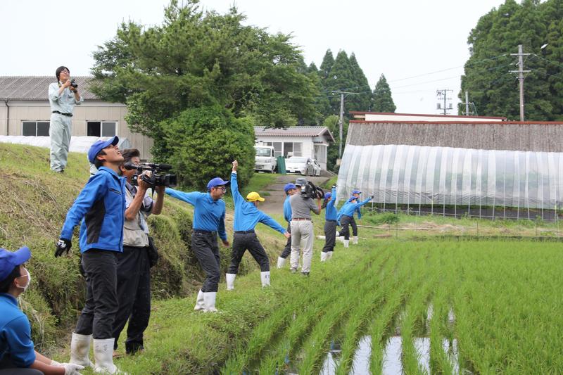 実習②　田んぼい移動して農薬散布（投げ込み式）を体験しました。の内容を表示