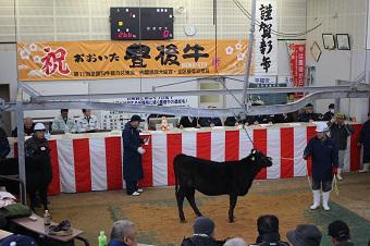 今年最初のせりにかけられた子牛（玖珠市場）の内容を表示