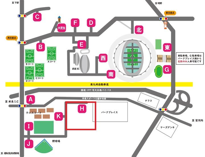 H駐車場(赤枠)の内容を表示