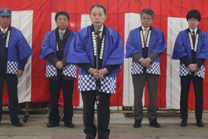 ◆挨拶をするJAおおいたの平間悟理事長の内容を表示