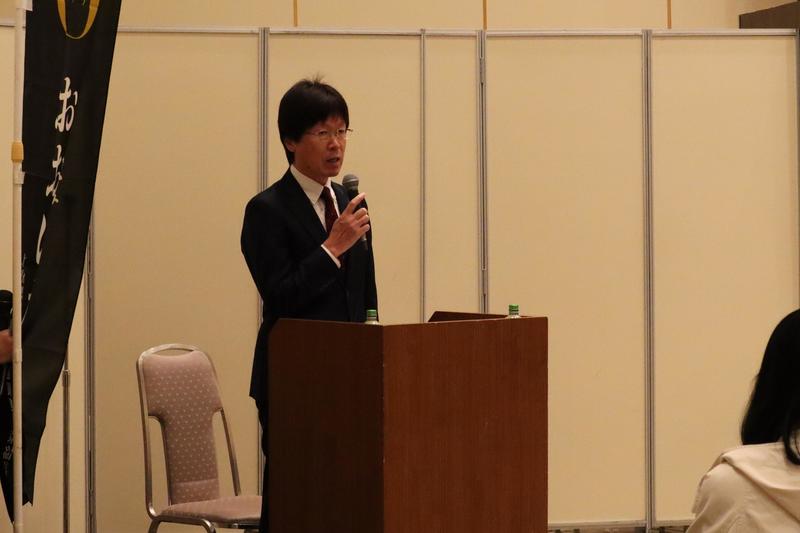 ◆開催挨拶をする藤田明弘本部長　の内容を表示