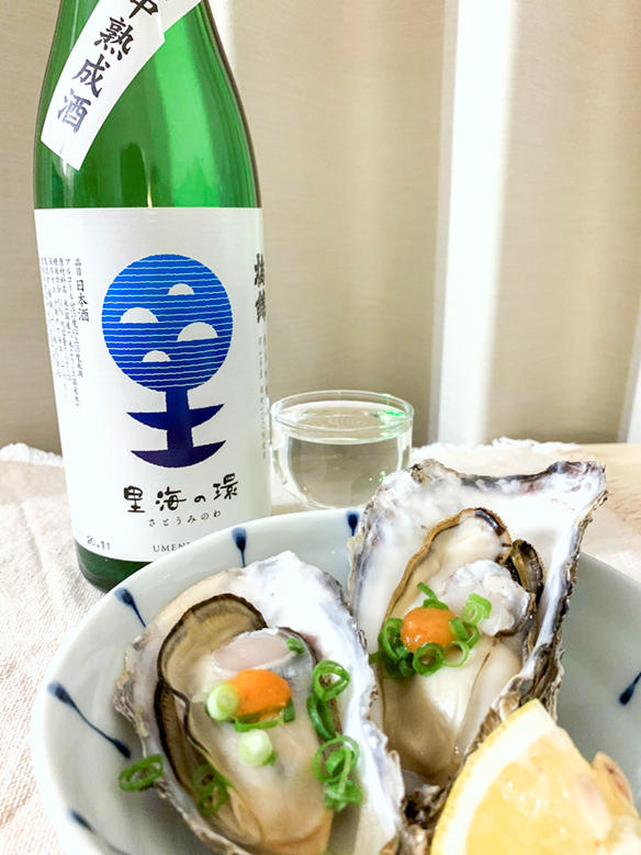 牡蠣と日本酒の内容を表示