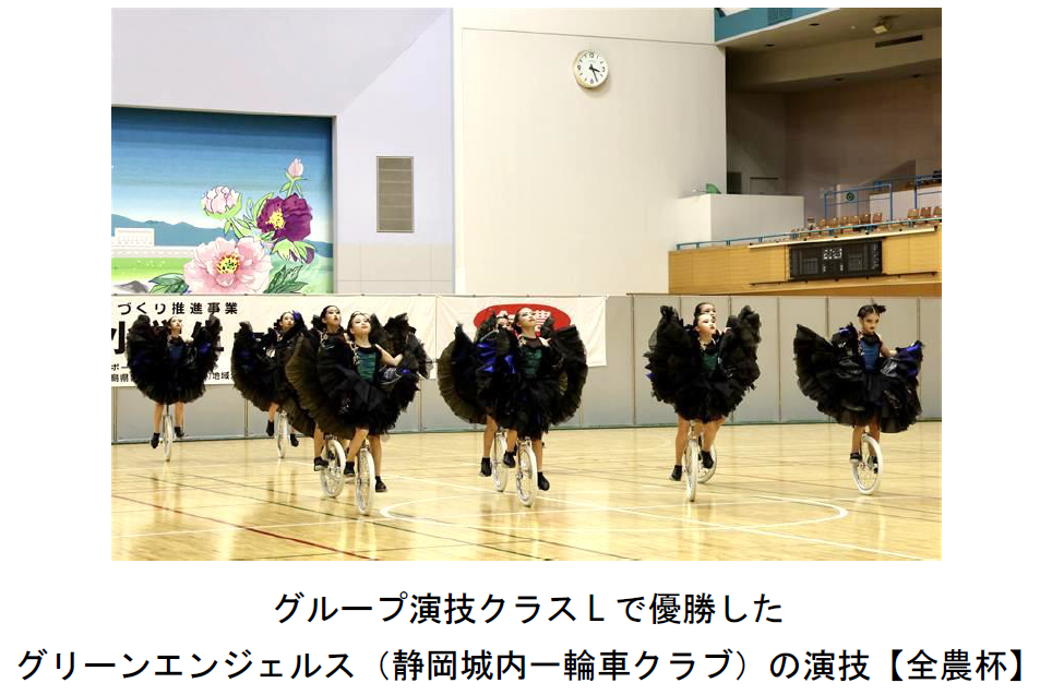 グループ演技クラスLで優勝したチーム
