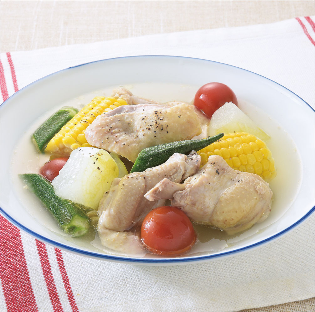 鶏肉と夏野菜の塩ポトフ