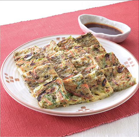 あかもくと野菜のチヂミ