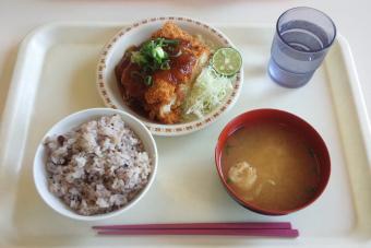 (メニューの一例)定食など一部メニューにすだちが添えられますの内容を表示