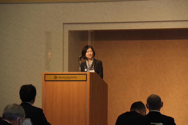 ご祝辞をいただいた来賓の勝野美江副知事の内容を表示