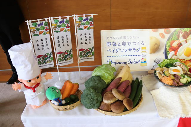 サラダに使用している徳島県産食材の内容を表示
