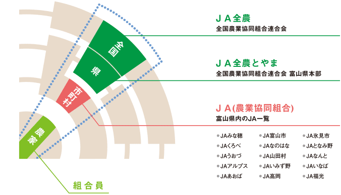 富山県ＪＡグループ 組織体制