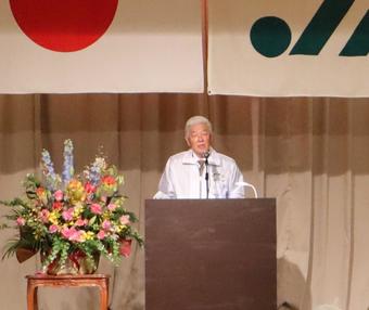 あいさつする中澤会長の内容を表示