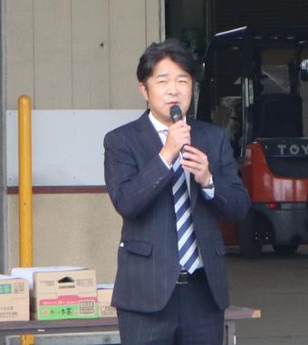 　　　　　あいさつする笠井副本部長の内容を表示